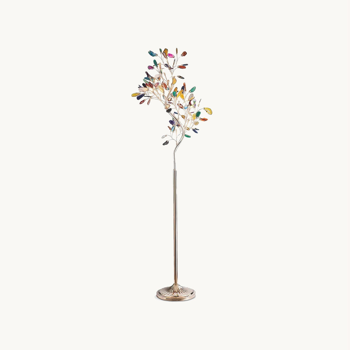 Achat-Stehlampe 175 cm in Baumform mit Naturstein