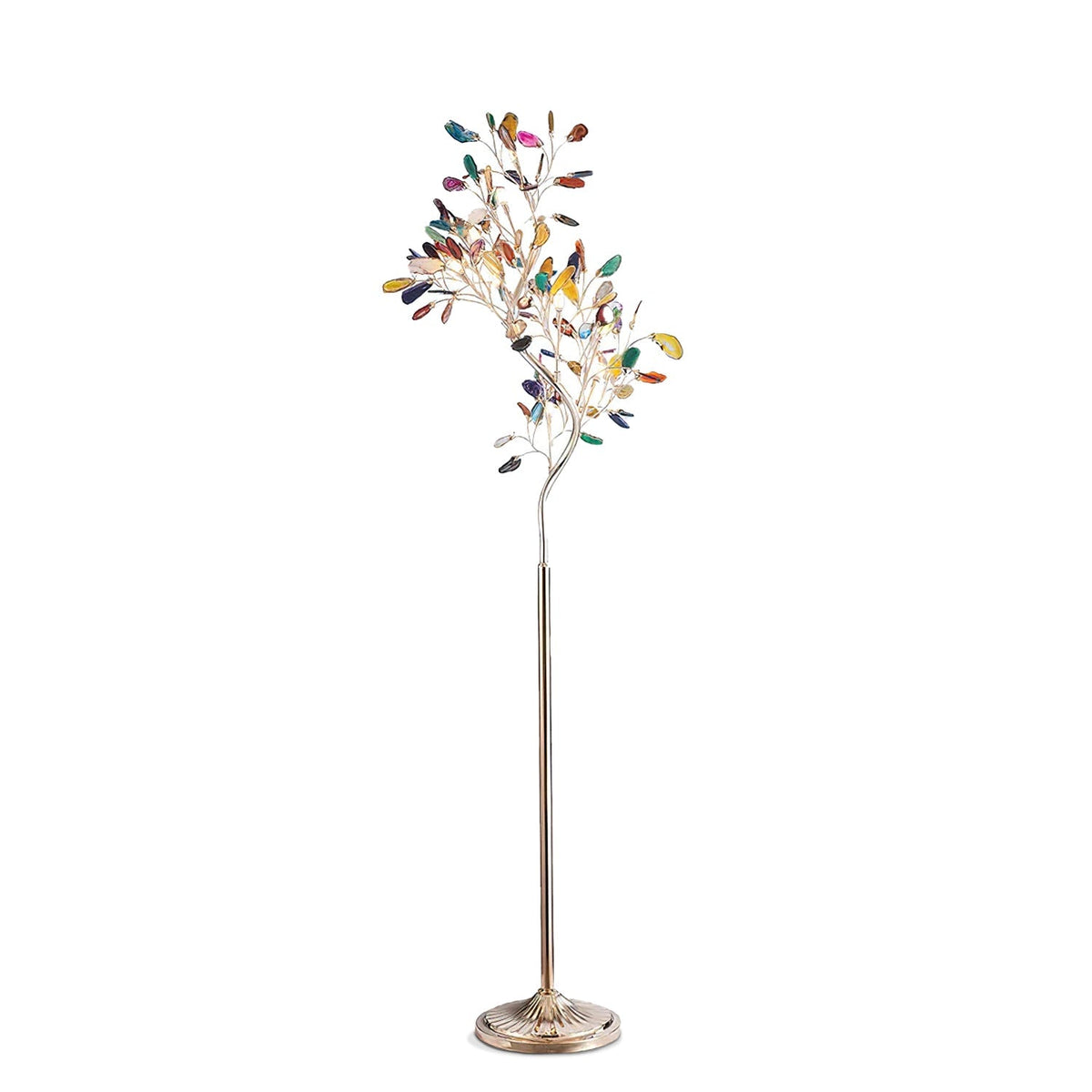 Achat-Stehlampe 175 cm in Baumform mit Naturstein