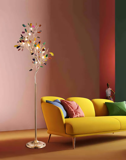 Achat-Stehlampe 175 cm in Baumform mit Naturstein
