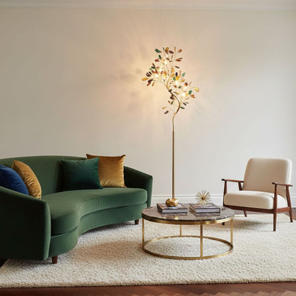 Achat-Stehlampe 175 cm in Baumform mit Naturstein