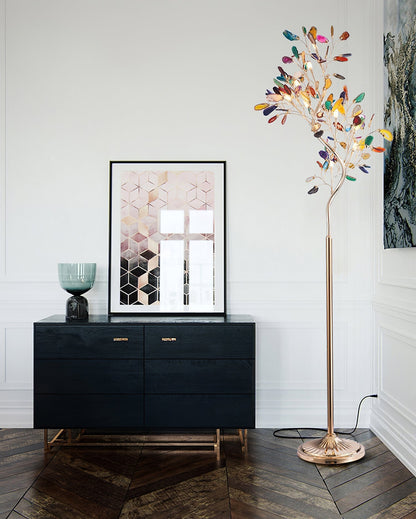 Achat-Stehlampe 175 cm in Baumform mit Naturstein