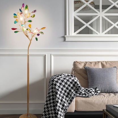 Achat-Stehlampe 175 cm in Baumform mit Naturstein