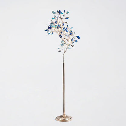 Achat-Stehlampe 175 cm in Baumform mit Naturstein
