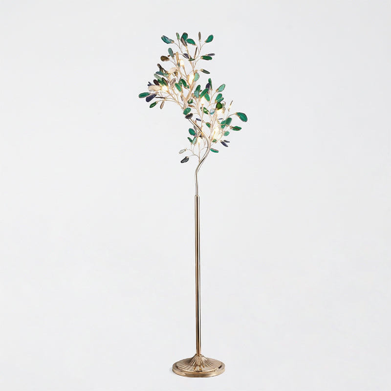 Achat-Stehlampe 175 cm in Baumform mit Naturstein