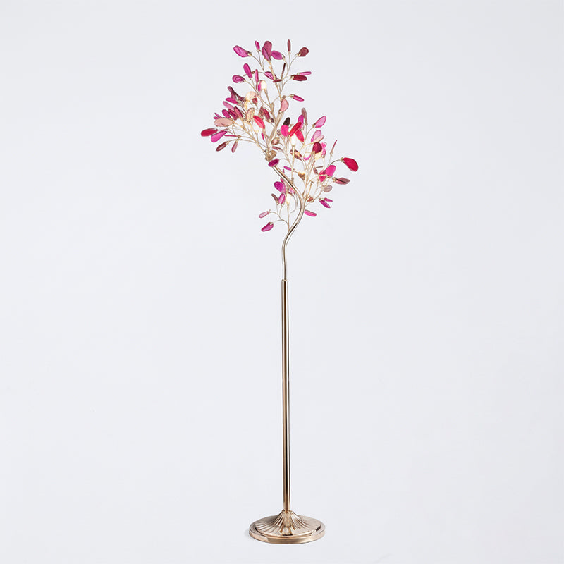 Achat-Stehlampe 175 cm in Baumform mit Naturstein