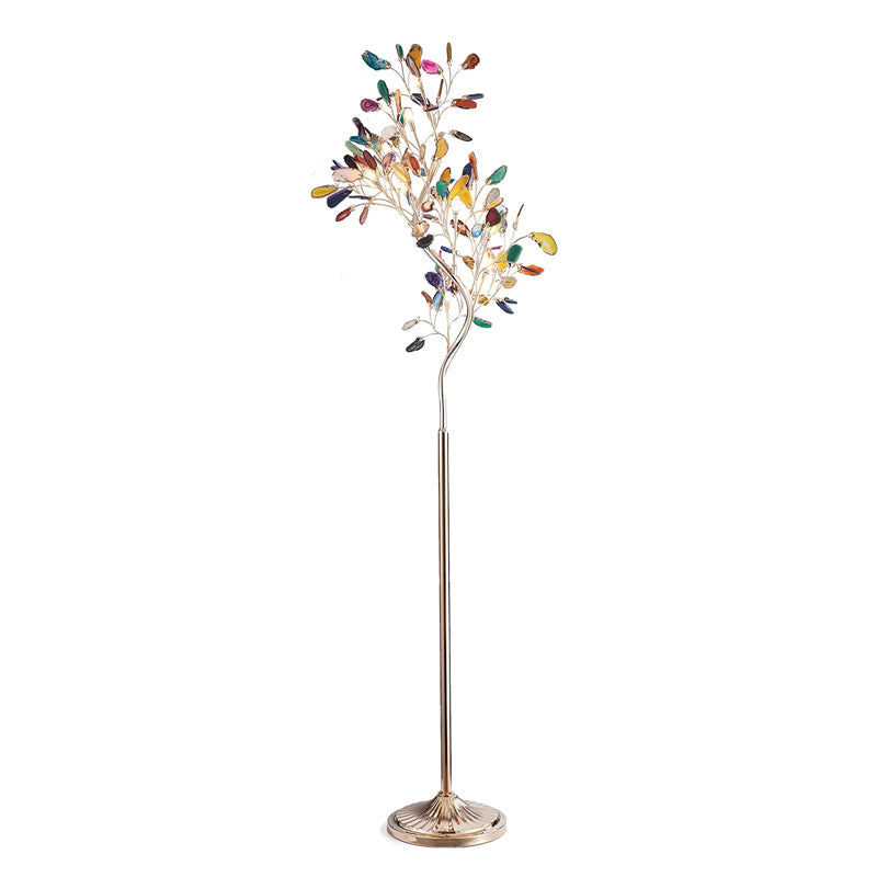 Achat-Stehlampe 175 cm in Baumform mit Naturstein