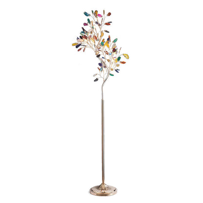 Achat-Stehlampe 175 cm in Baumform mit Naturstein