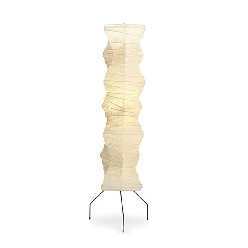Japanse Washi Stehlampe mit Schwarzem Eisenrahmen