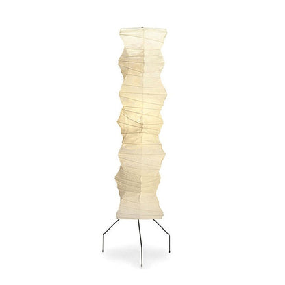 Japanse Washi Stehlampe mit Schwarzem Eisenrahmen