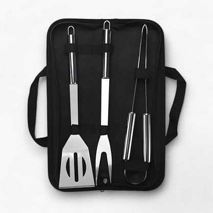 Edelstahl-Grillbesteck-Set mit praktischer Tragetasche