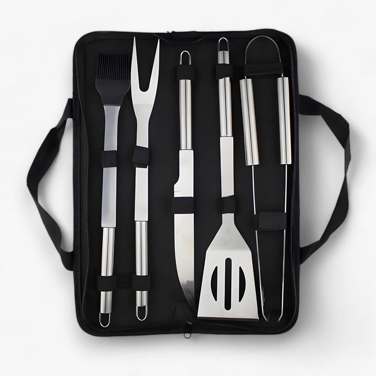 Edelstahl-Grillbesteck-Set mit praktischer Tragetasche