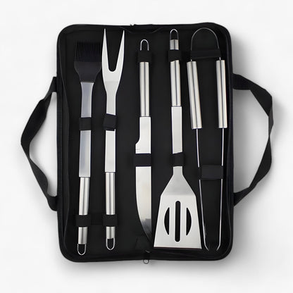 Edelstahl-Grillbesteck-Set mit praktischer Tragetasche