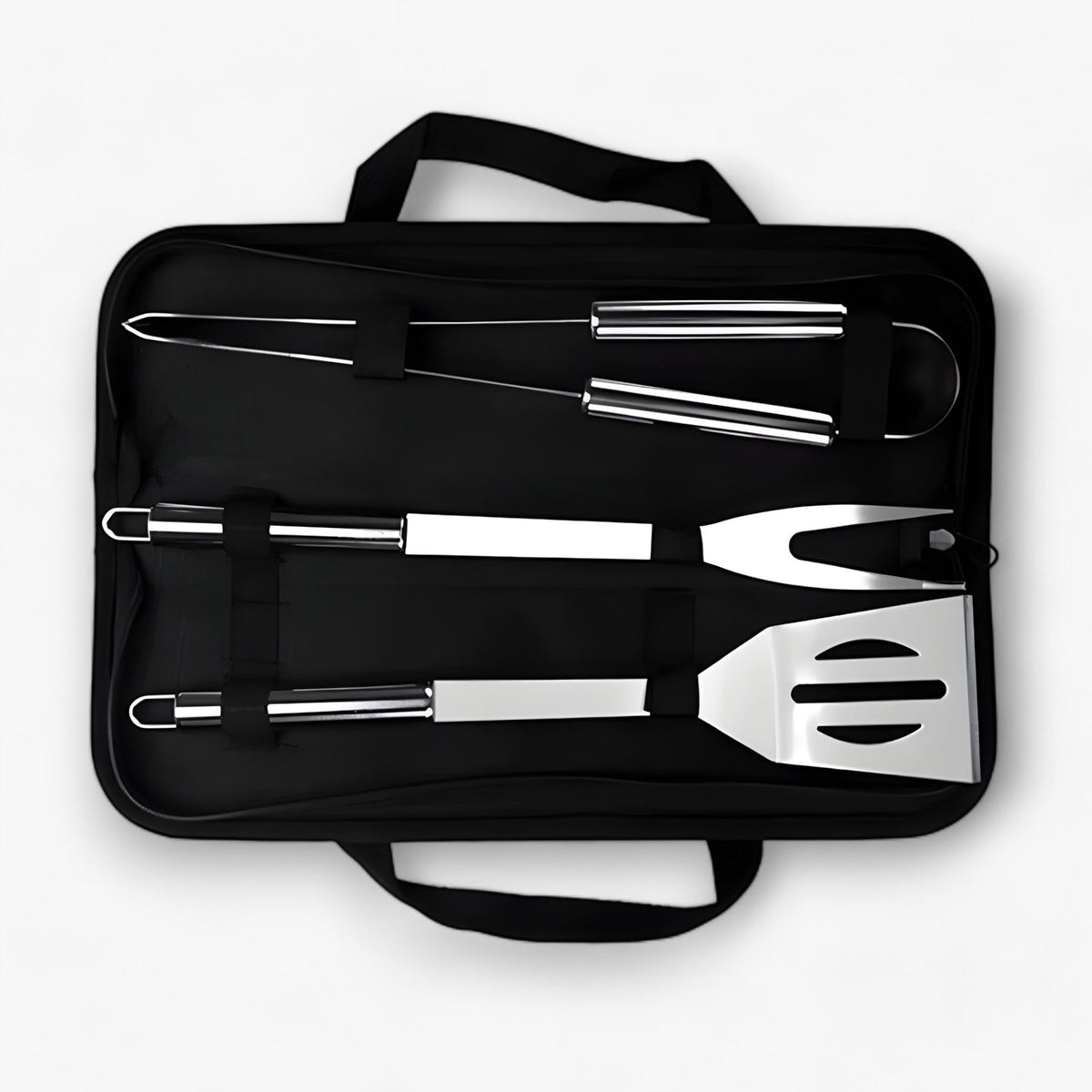 Edelstahl-Grillbesteck-Set mit praktischer Tragetasche