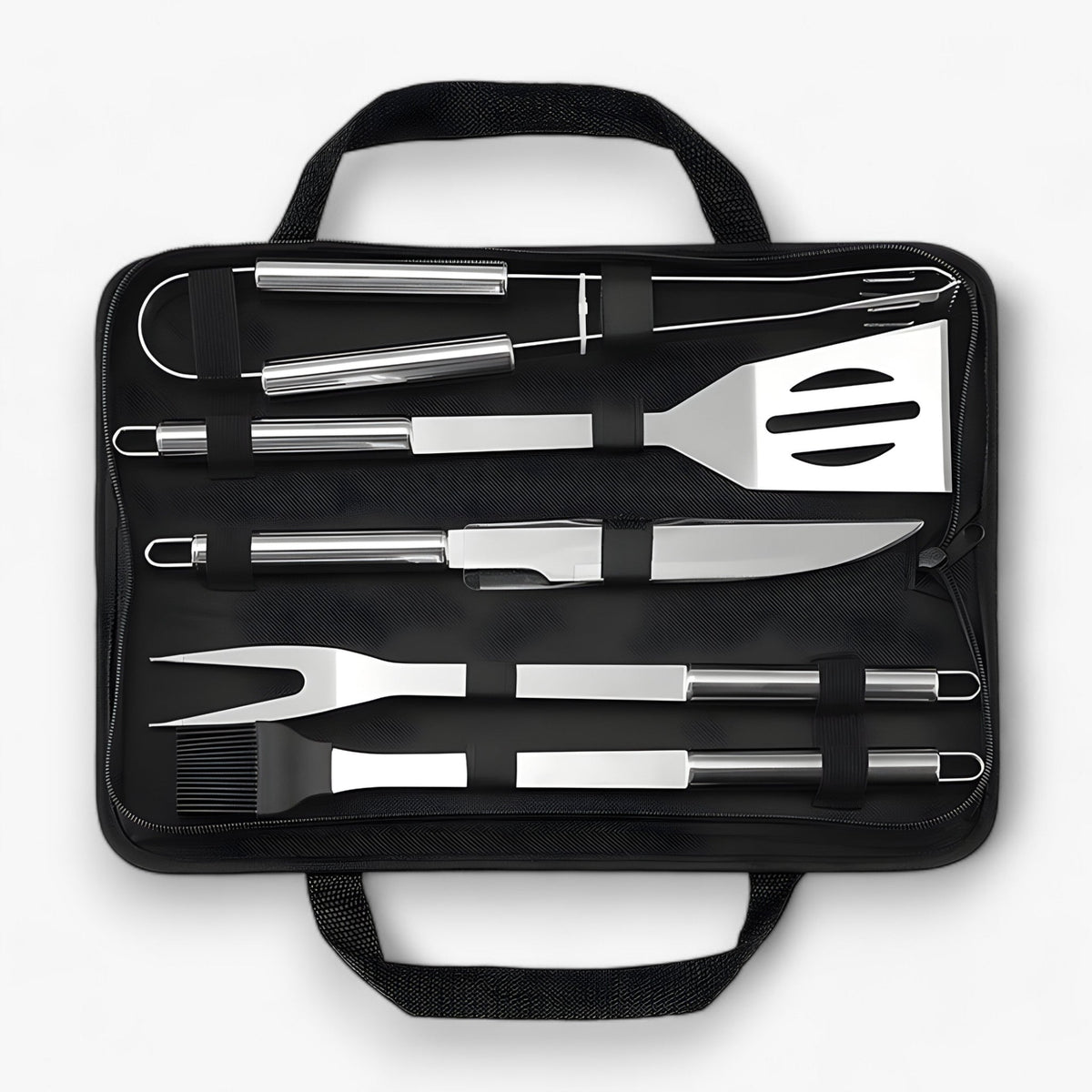 Edelstahl-Grillbesteck-Set mit praktischer Tragetasche