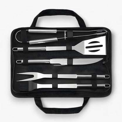 Edelstahl-Grillbesteck-Set mit praktischer Tragetasche