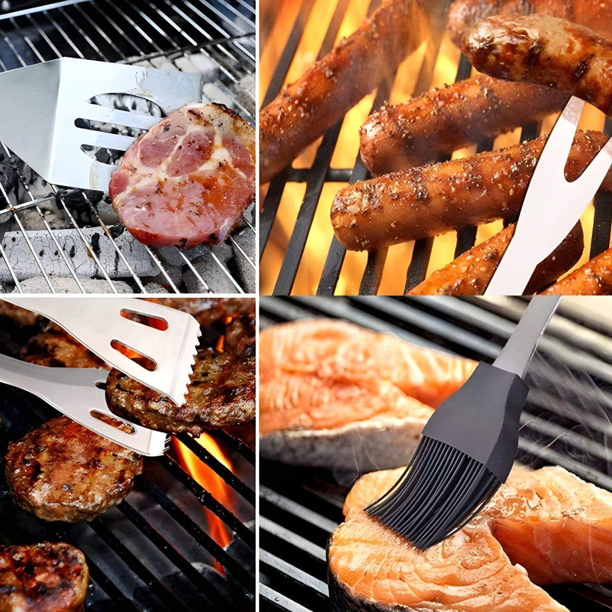 Edelstahl-Grillbesteck-Set mit praktischer Tragetasche