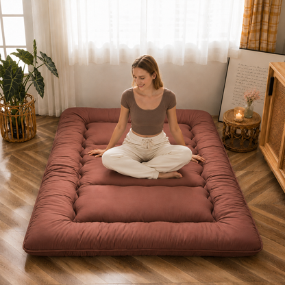 Faltbare Futonmatratze 10 cm mit Steppmuster