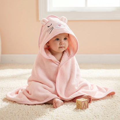 Kuscheliger Baby-Badeponcho mit Tierkapuze