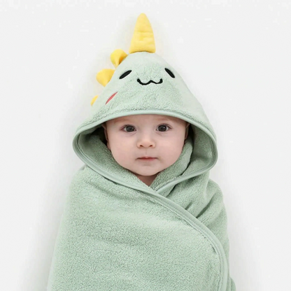 Kuscheliger Baby-Badeponcho mit Tierkapuze