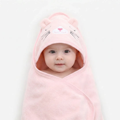 Kuscheliger Baby-Badeponcho mit Tierkapuze