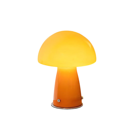 Bauhaus-Pilz-Tischleuchte aus Glas und Metall mit Dimmfunktion