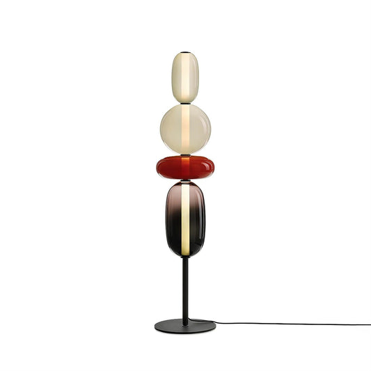 Moderne Stehlampe mit Mundgeblasenem Glasschirm