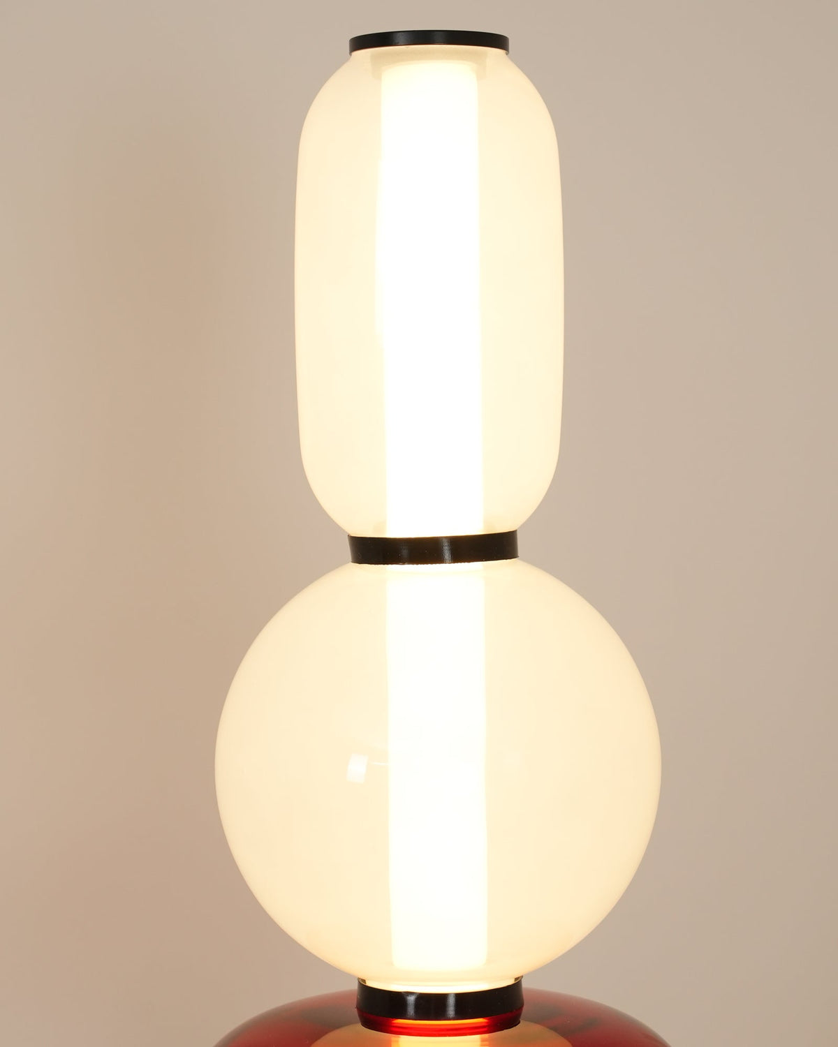 Handgeblasene Stehlampe aus Glas mit LED-Beleuchtung