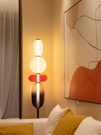 Handgeblasene Stehlampe aus Glas mit LED-Beleuchtung