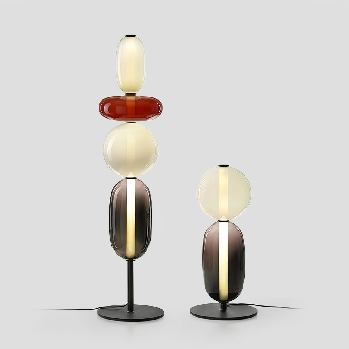 Moderne Glas-Stehleuchte mit Integrierter LED