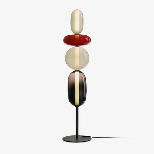 Handgeblasene Stehlampe aus Glas mit LED-Beleuchtung