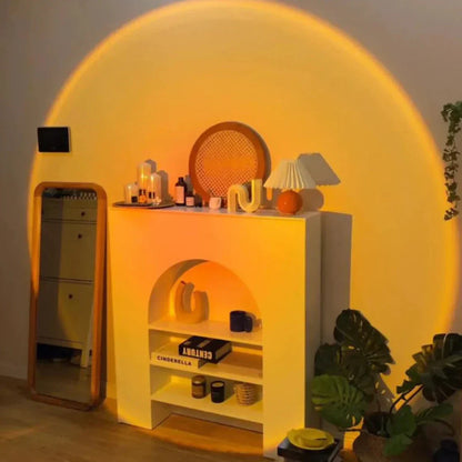LED-Sonnenuntergangslampe mit 16 Farbmodi und 360°-Drehkopf