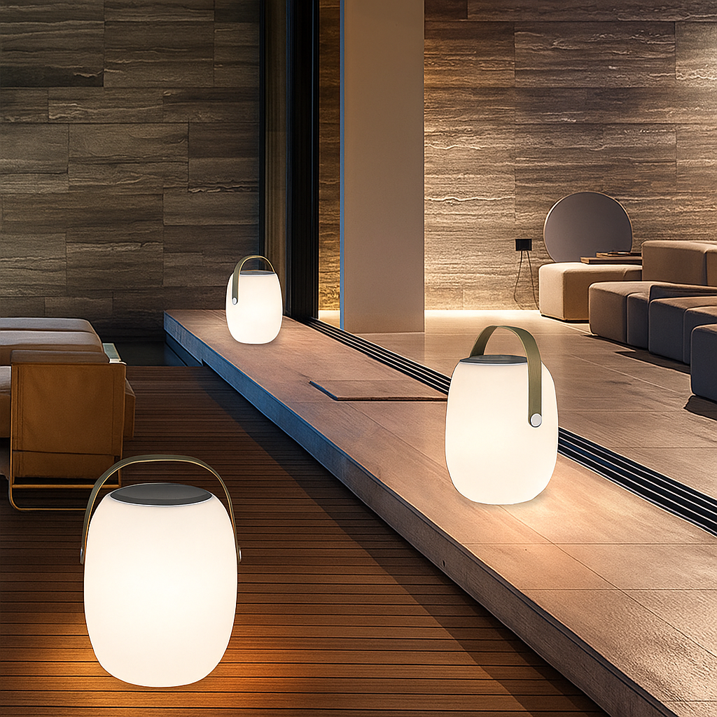 Tragbare Solar-Tischlampe mit LED-Beleuchtung