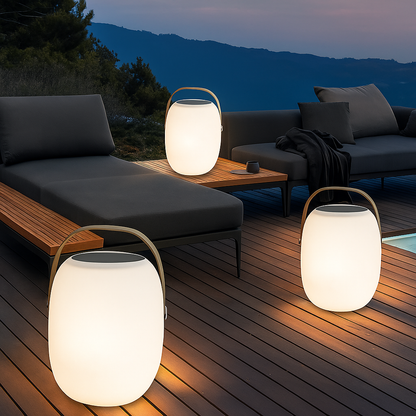 Tragbare Solar-Tischlampe mit LED-Beleuchtung