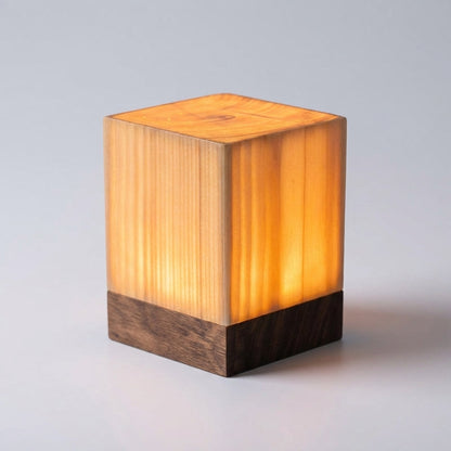 Drahtlose LED-Tischleuchte in Holzoptik mit Touch-Dimmfunktion