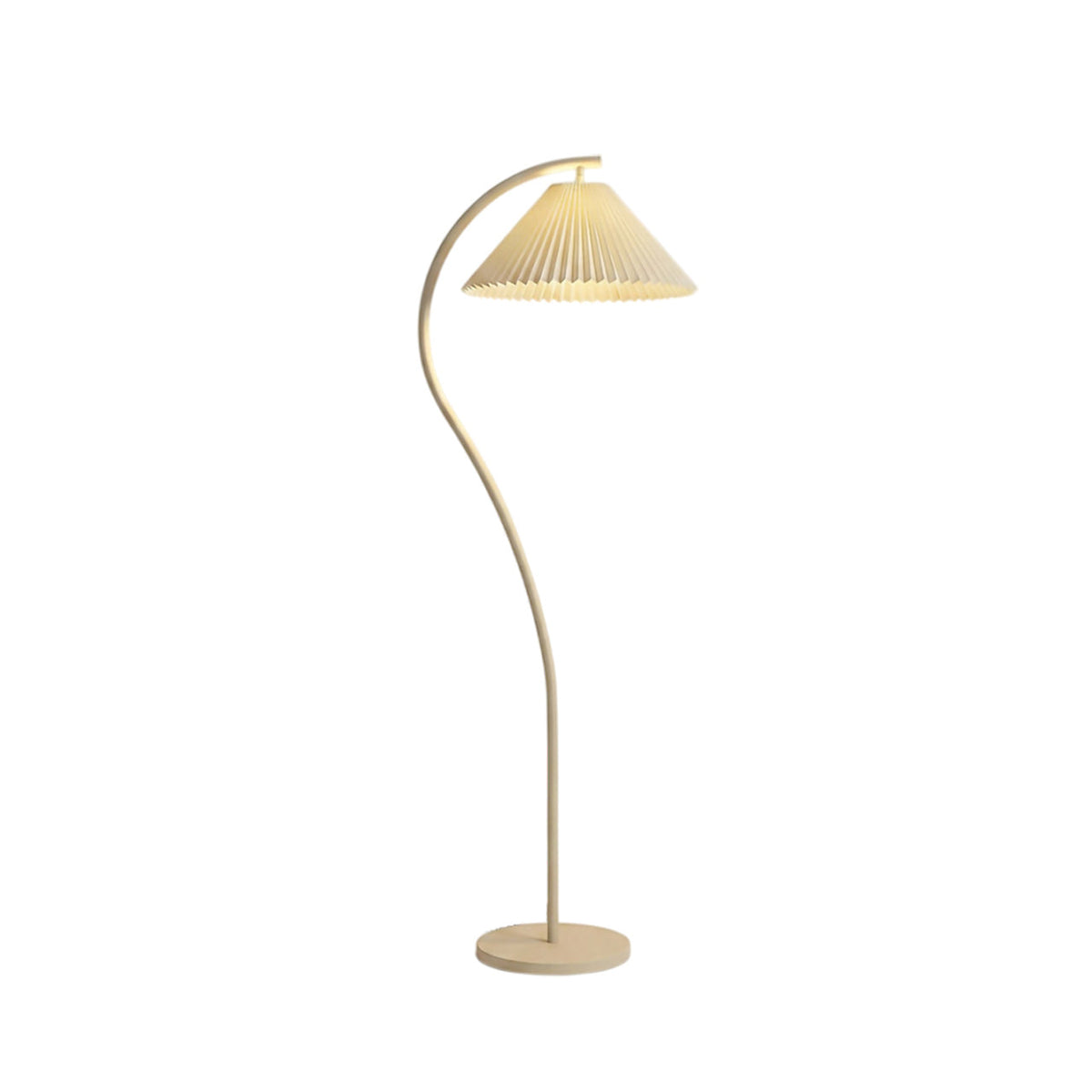 Moderne Stehlampe mit Plissiertem Stoffschirm 155 cm
