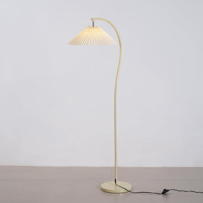 Moderne Stehlampe mit Plissiertem Stoffschirm 155 cm