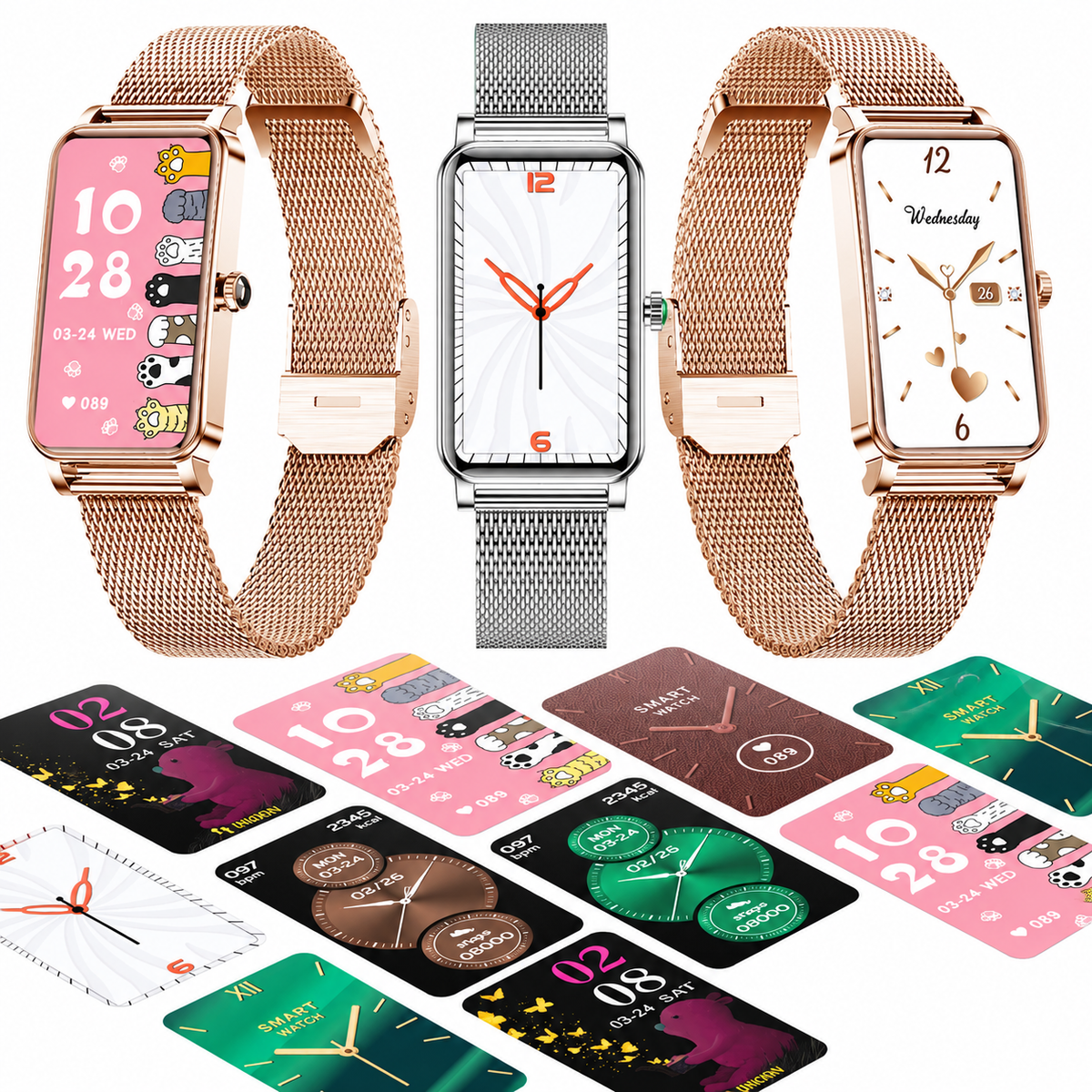 Damen smartwatch mit bluetooth-telefonie – 1,45 zoll HD-touchscreen – IP67 wasserdicht – bis zu 7 tage akkulaufzeit