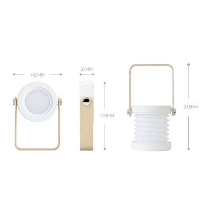 Dimmbare LED-Tischleuchte aus Holz mit Akku