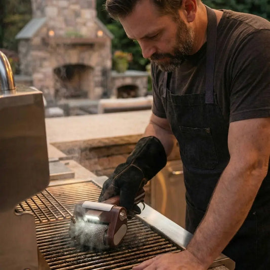 Elektrische Grillbürste mit rotierendem Kopf