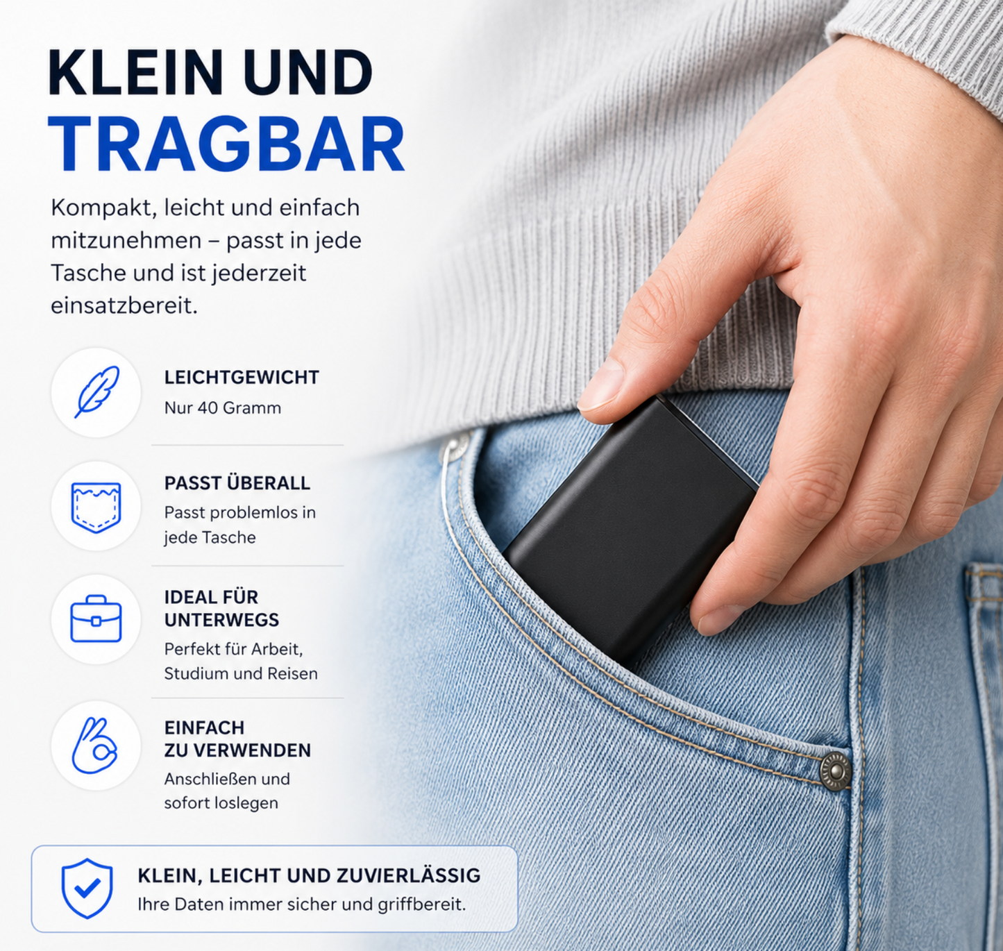 Externe 4TB SSD Festplatte – Ultra Schnell – Plug & Play – USB 3.0 & USB-C