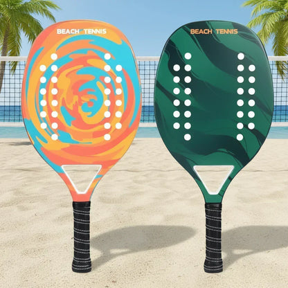 Gestromtes Beach-Tennis-Racket mit Tasche