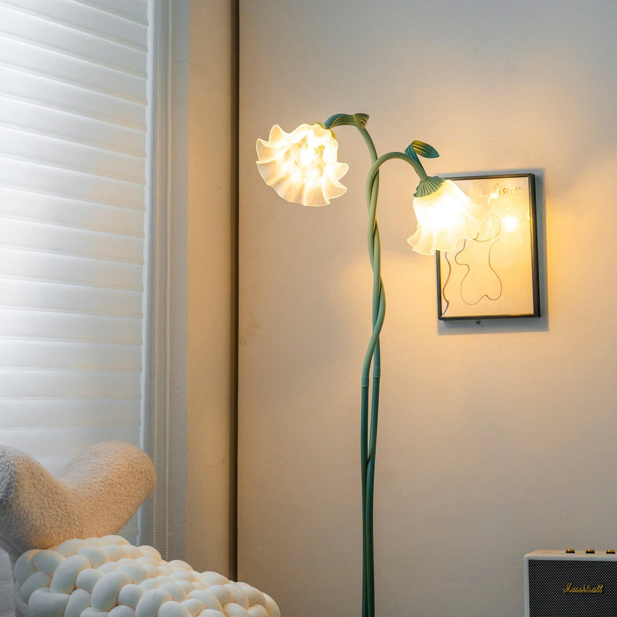 Design-Stehleuchte in Blumenform aus Metall 170 cm