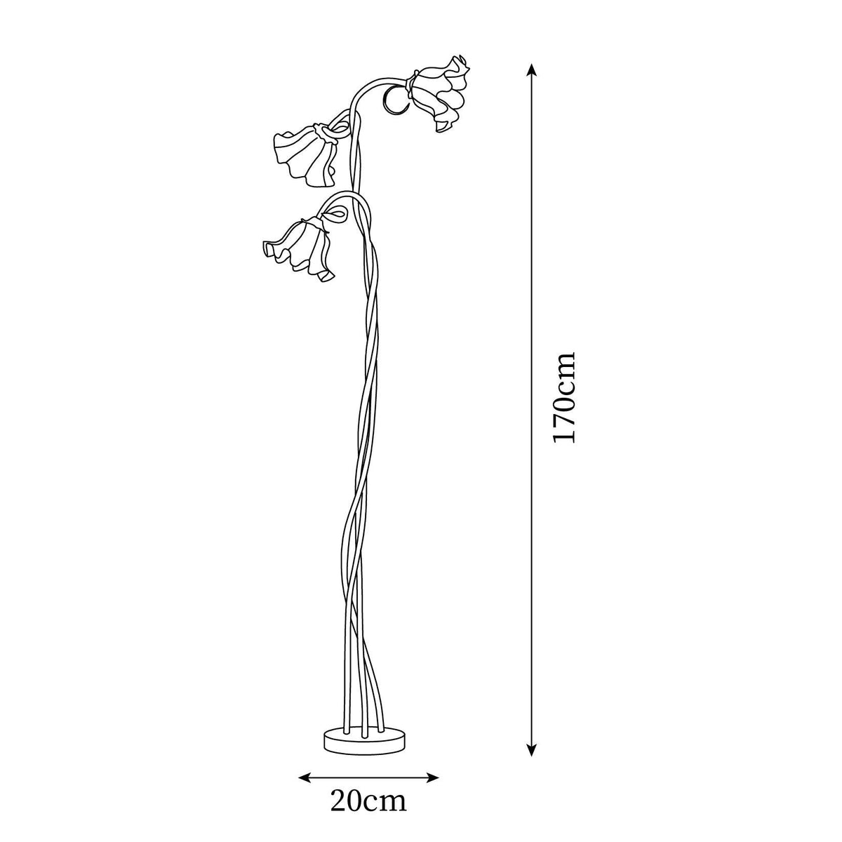 Design-Stehleuchte in Blumenform aus Metall 170 cm