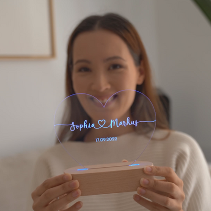 Personalisierte LED-Nachtlampe mit individueller Gravur