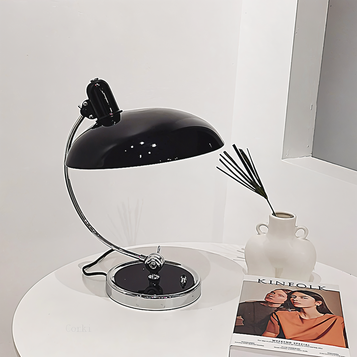Verstellbare Schreibtischlampe aus Metall im Retro-Design
