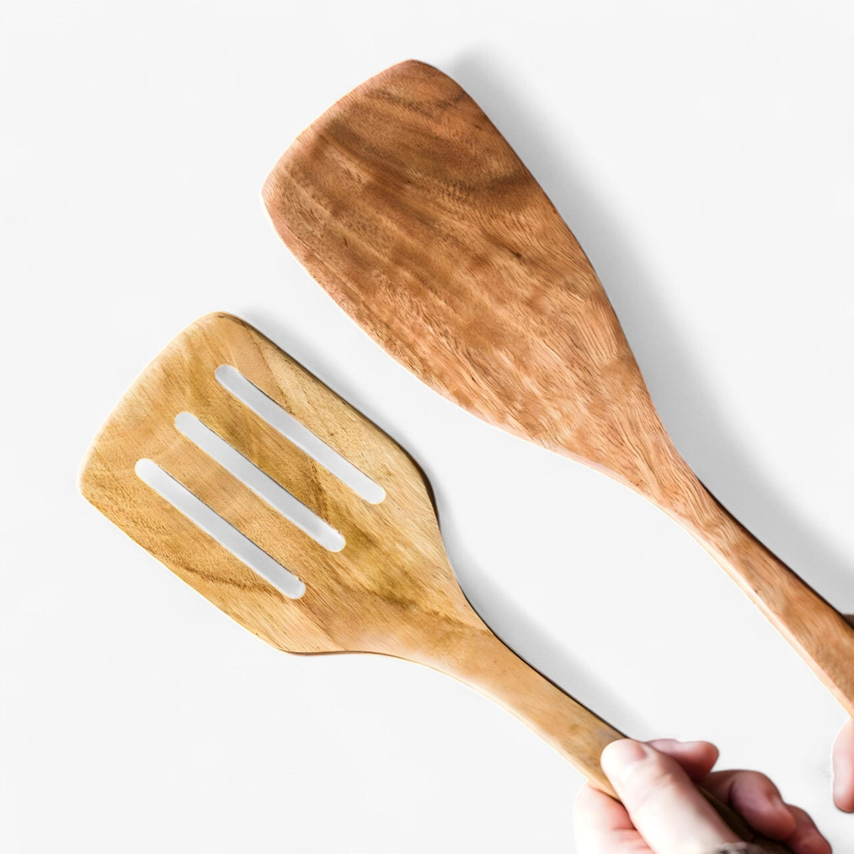 Teakholz-Kochbesteckset 9-teilig mit Utensilienhalter