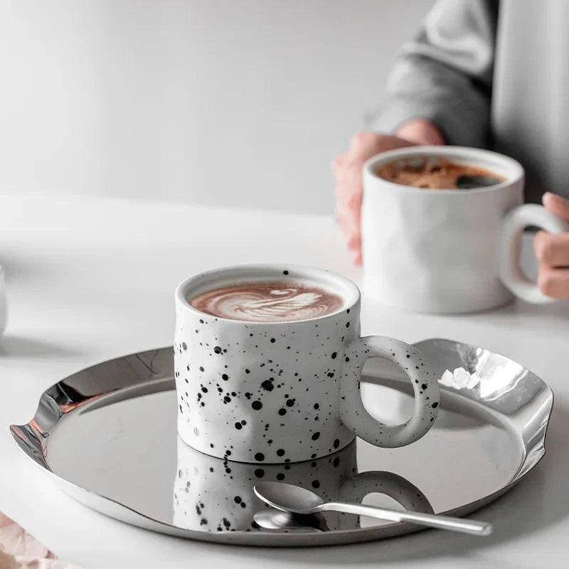 Skandinavische Keramik-Kaffeetasse 450 ml mit Ringgriff