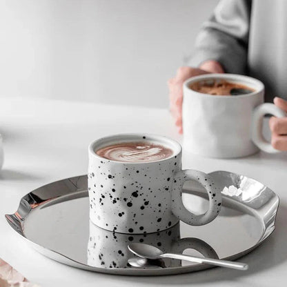 Skandinavische Keramik-Kaffeetasse 450 ml mit Ringgriff