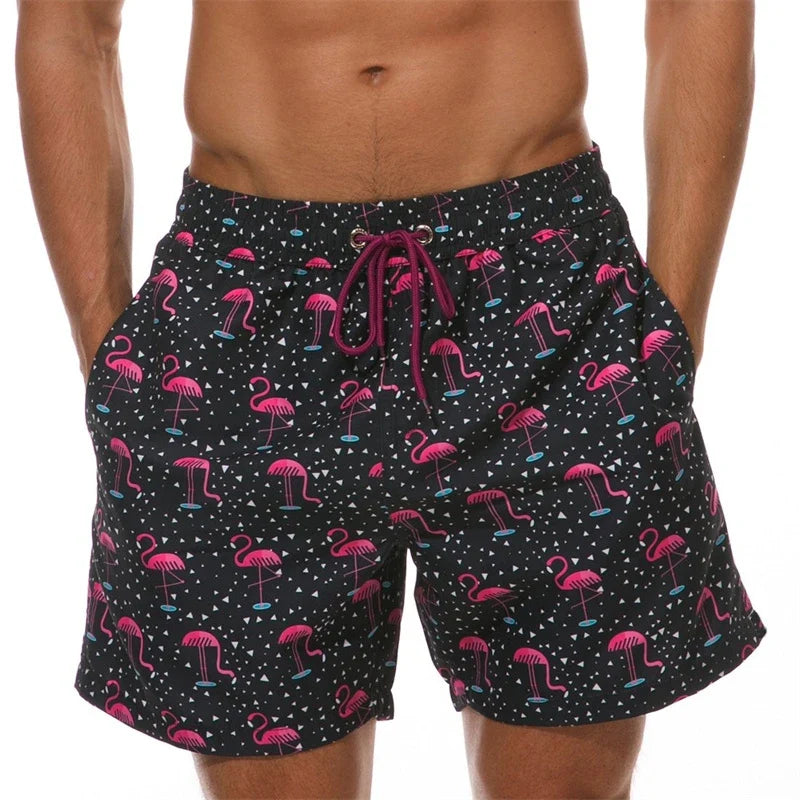 Herren-Badehose mit Grafischem Print und Kordelzug