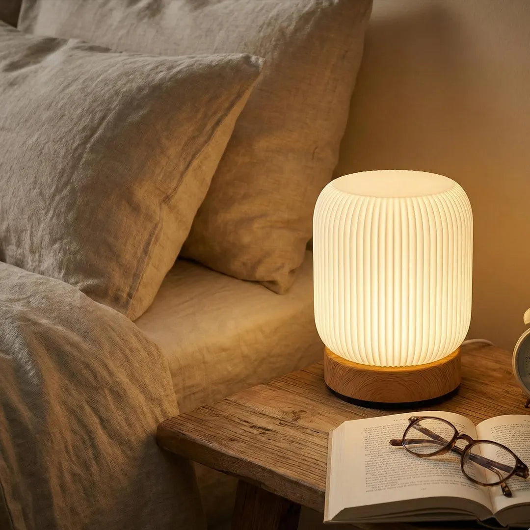 Runde LED-Nachttischlampe mit Touch-Steuerung